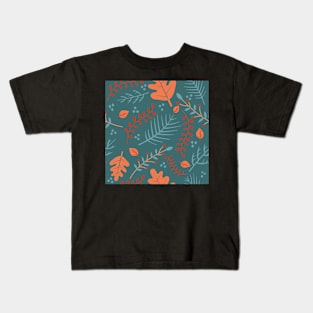 Autumn Leaves Detail Pattern Kids T-Shirt